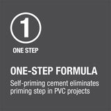 Oatey Fusion Single Step Clear Cement For Medium PVC 4 oz