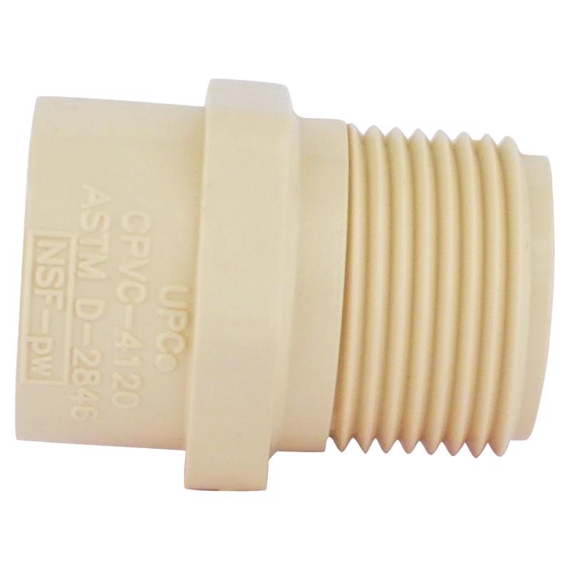 Charlotte Pipe FlowGuard Schedule 40 3/4 in. Socket X 3/4 in. D MNPT CPVC Adapter 1 pk