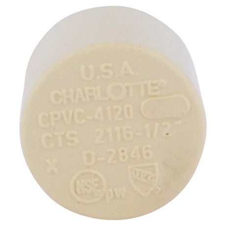 Charlotte Pipe FlowGuard 1/2 in. Hub CPVC Cap 1 pk