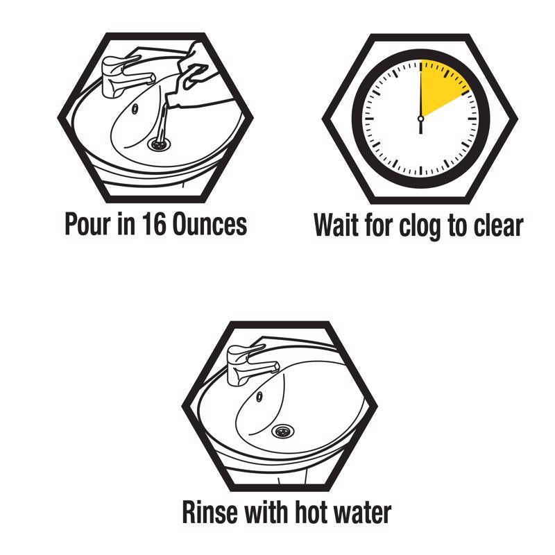 Zep Heat Liquid Hair & Grease Clog Remover 33.8 oz