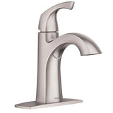 Moen Lindor Brushed Nickel Bathroom Faucet 4 in.