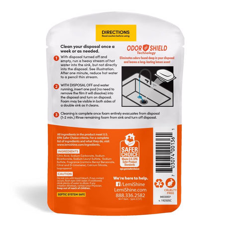 Lemi Shine Lemon Scent Garbage Disposal Cleaner 8.46 oz Powder