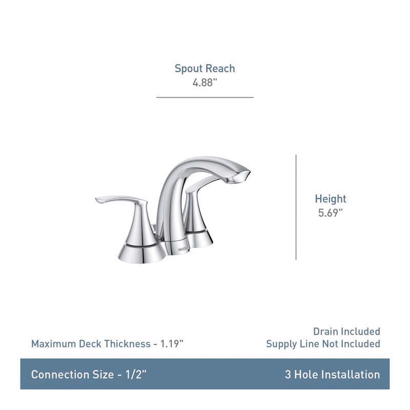 Moen Darcy Brushed Nickel Bathroom Faucet 4 in.