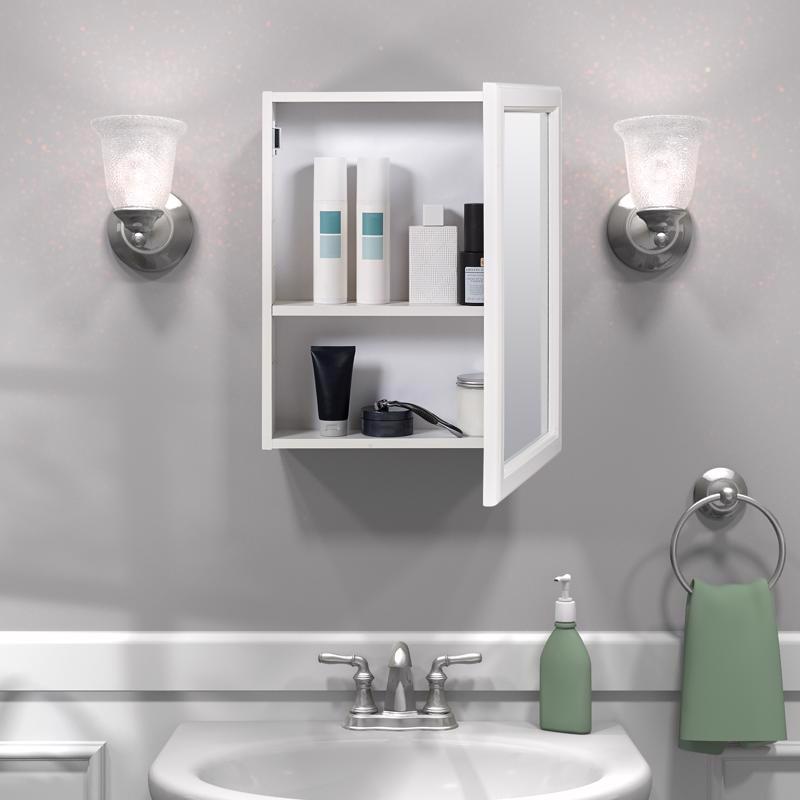 Zenna Home 19.25 in. H X 15.25 in. W X 4.25 in. D Rectangle Medicine Cabinet/Mirror