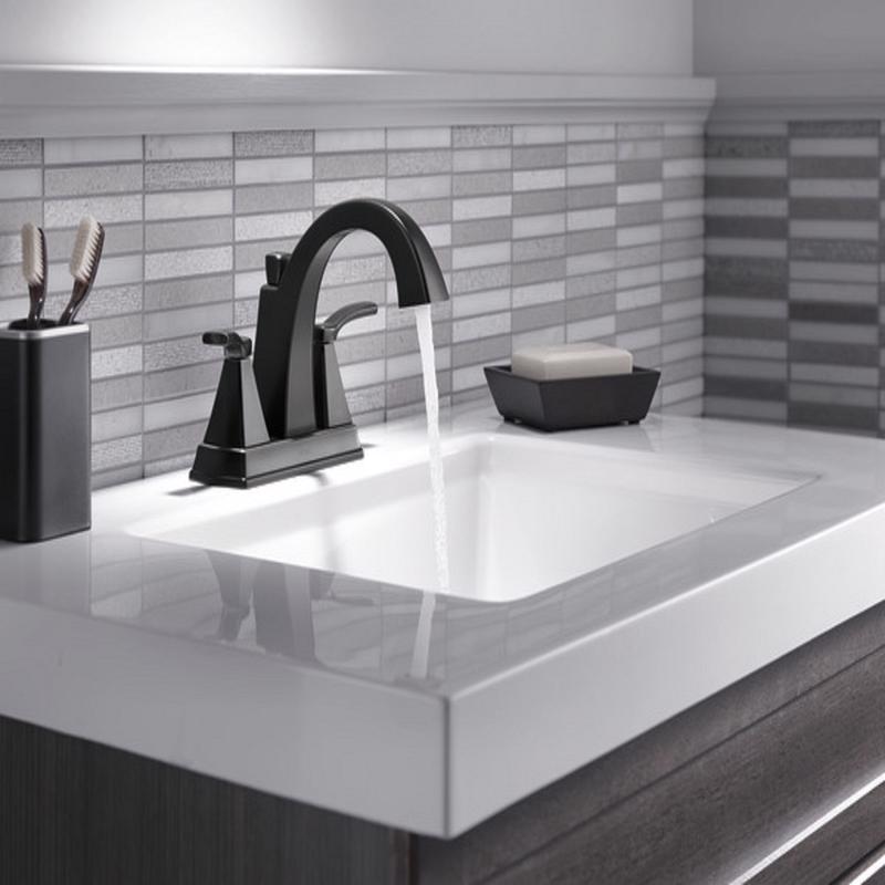 Delta Matte Black Bathroom Faucet 4 in.