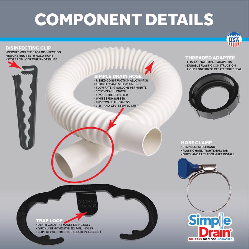 Simple Drain Rubber Sink Drain Kit