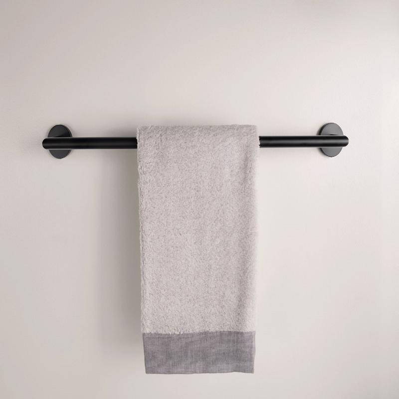 Moen Arlys Matte Black Towel Bar 18 in. L Zinc