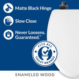 Mayfair by Bemis Benton Slow Close Round White Enameled Wood Toilet Seat
