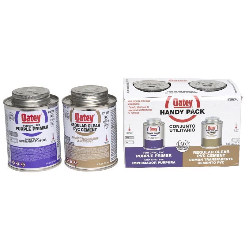 Oatey Handy Pack Clear/Purple Primer and Cement For PVC 8 oz