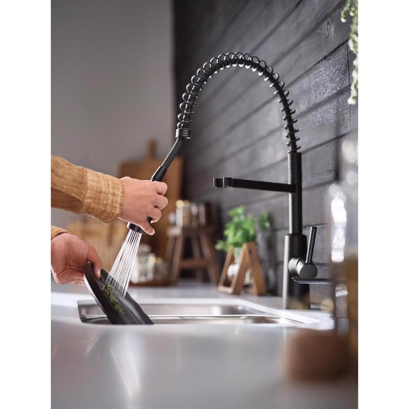 Moen Nori One Handle Matte Black Kitchen Faucet