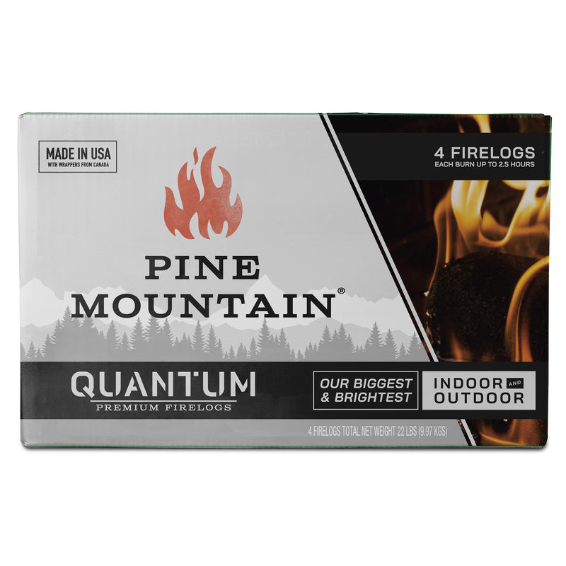 Pine Mountain Quantum Fire Log 2.5 hr 4 pk 22 lb