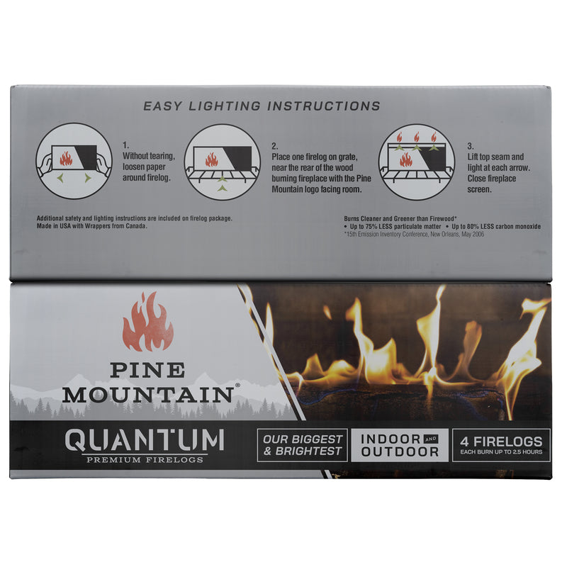 Pine Mountain Quantum Fire Log 2.5 hr 4 pk 22 lb