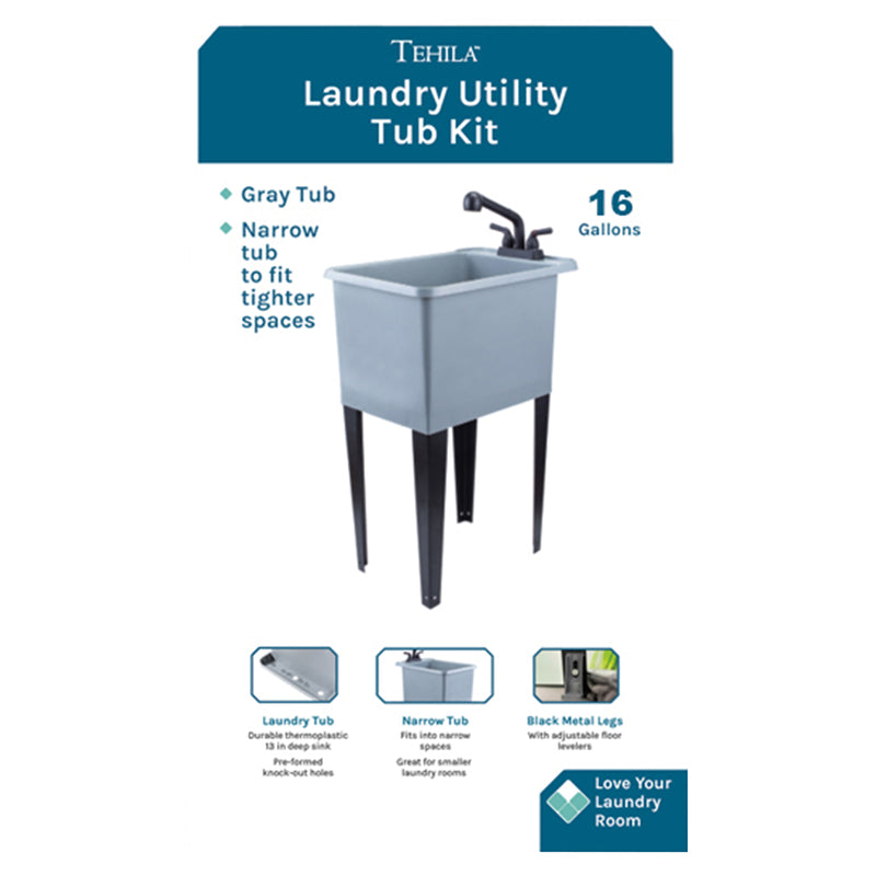 Tehila 17.5 in in. W X 23.5 in. D Freestanding Plastic Laundry Tub
