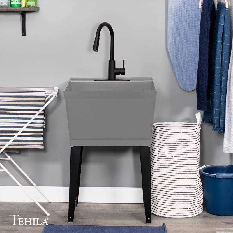 Tehila 22.875 in. W X 23.5 in. D Freestanding Plastic Laundry Tub