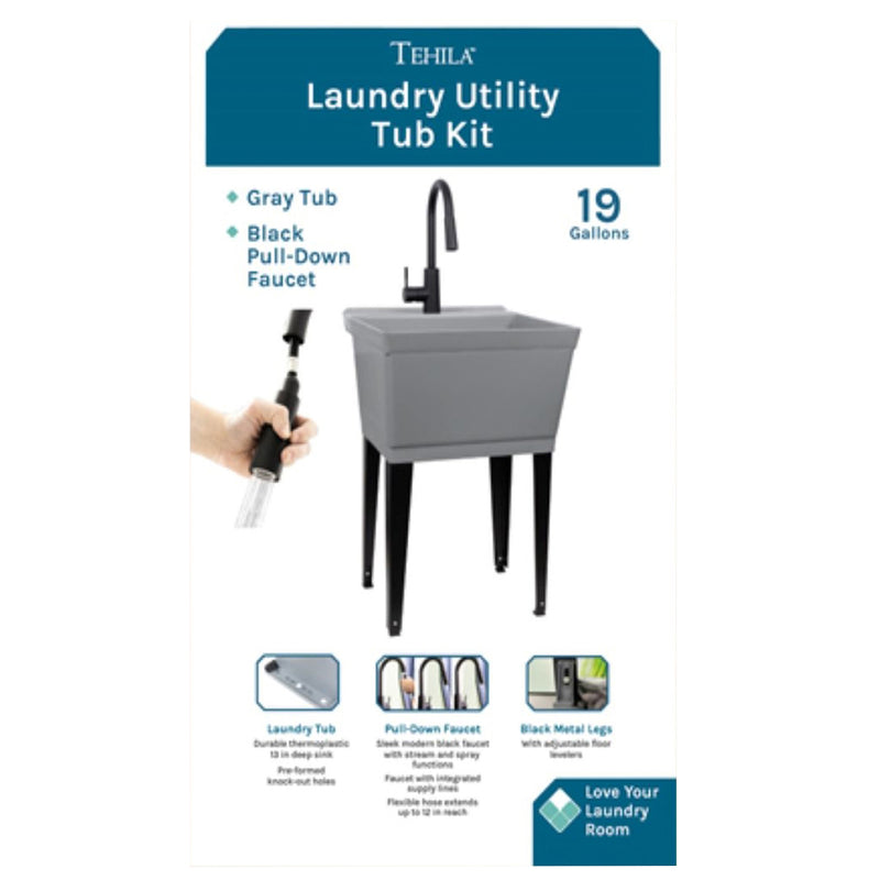 Tehila 22.875 in. W X 23.5 in. D Freestanding Plastic Laundry Tub