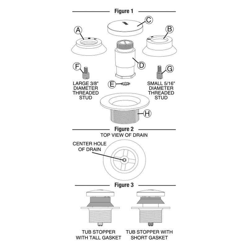 Ace 2 in. Brushed Nickel Plastic Tub Drain Stopper