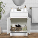 Zenna Home Single White Vanity Combo 24 in. W X 18 in. D X 35 in. H