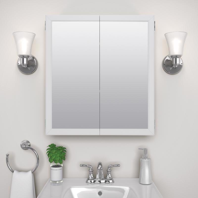 Zenna Home 25.38 in. H X 25.38 in. W X 4.50 in. D Rectangle Medicine Cabinet/Mirror