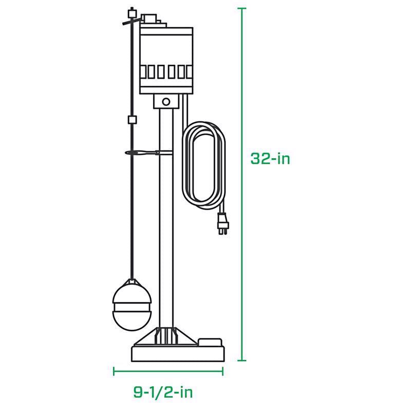 Zoeller 1/2 HP 3900 gph Cast Iron Vertical Float Switch AC Pedestal Sump Pump