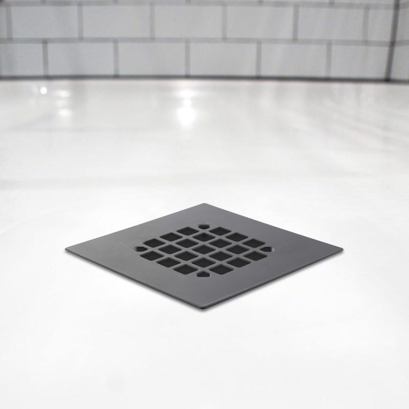 Danco 4-1/4 in. Matte Black Square Stainless Steel Drain Cover