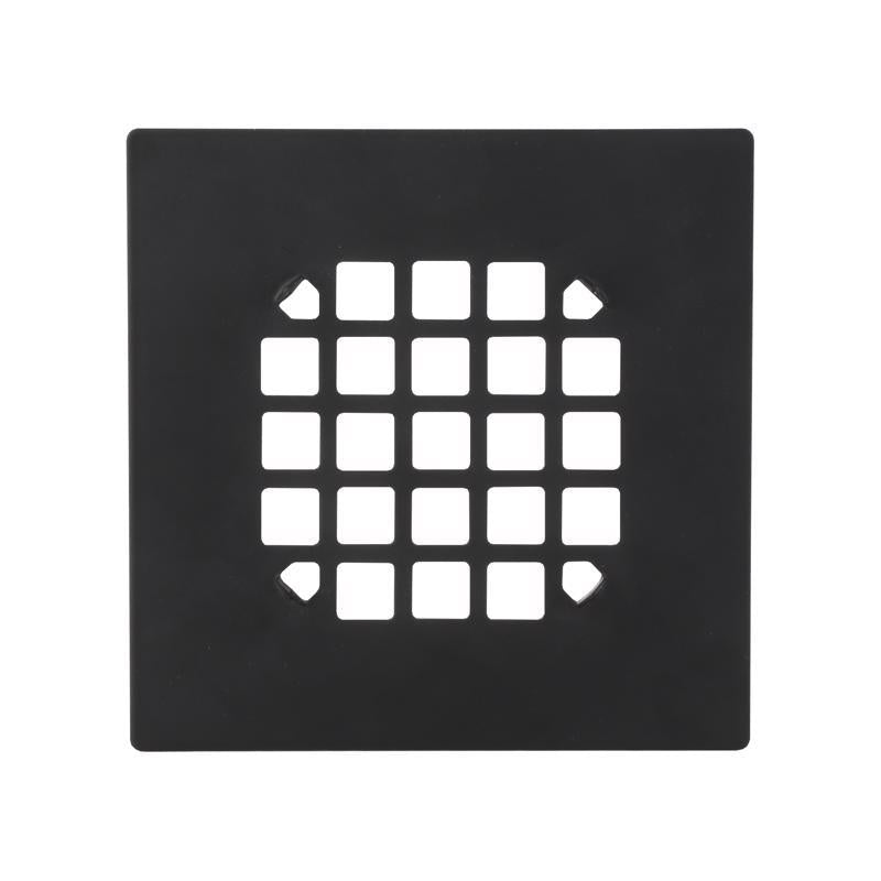 Danco 4-1/4 in. Matte Black Square Stainless Steel Drain Cover