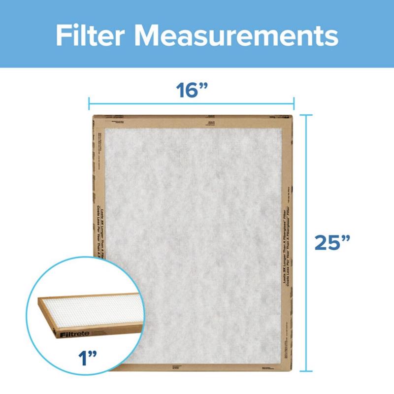 Filtrete 16 in. W X 25 in. H X 1 in. D Synthetic 2 MERV Flat Panel Filter 2 pk