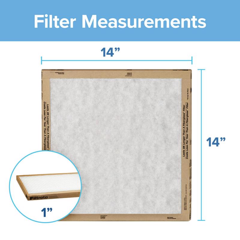 Filtrete 14 in. W X 14 in. H X 1 in. D Synthetic 1 MERV Flat Panel Filter 2 pk