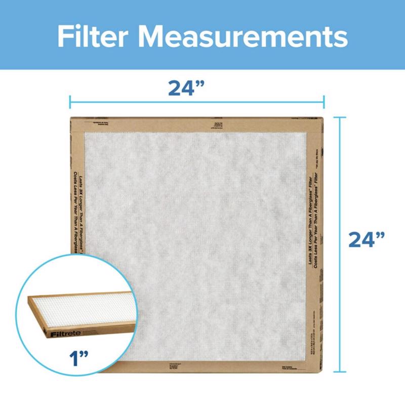 Filtrete 24 in. W X 24 in. H X 1 in. D Synthetic 2 MERV Flat Panel Filter 2 pk