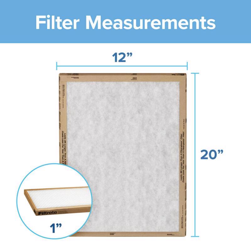 Filtrete 12 in. W X 20 in. H X 1 in. D Synthetic 2 MERV Flat Panel Filter 2 pk