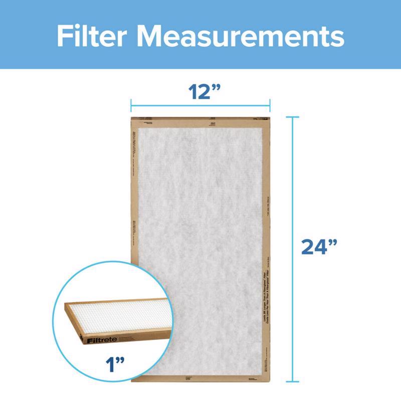 Filtrete 12 in. W X 24 in. H X 1 in. D Polypropylene 2 MERV Flat Panel Filter 2 pk
