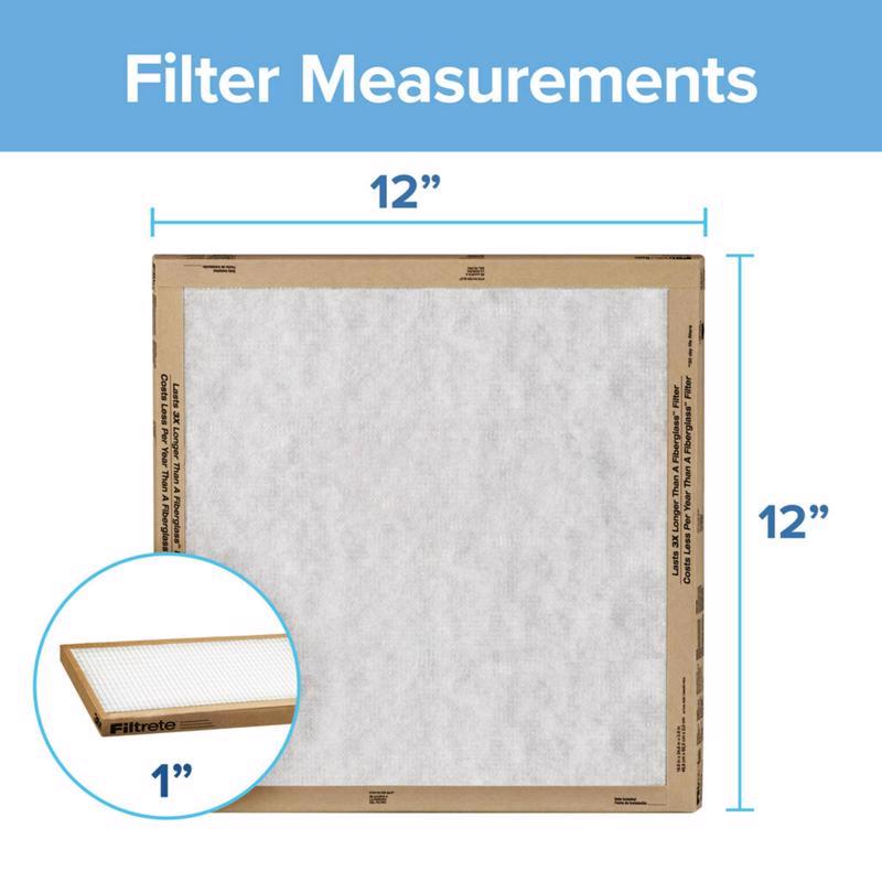Filtrete 12 in. W X 12 in. H X 1 in. D Synthetic 2 MERV Flat Panel Filter 2 pk