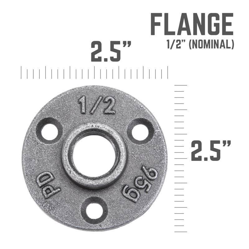 STZ Industries Pipe Decor Iron Flange 1/2 in.
