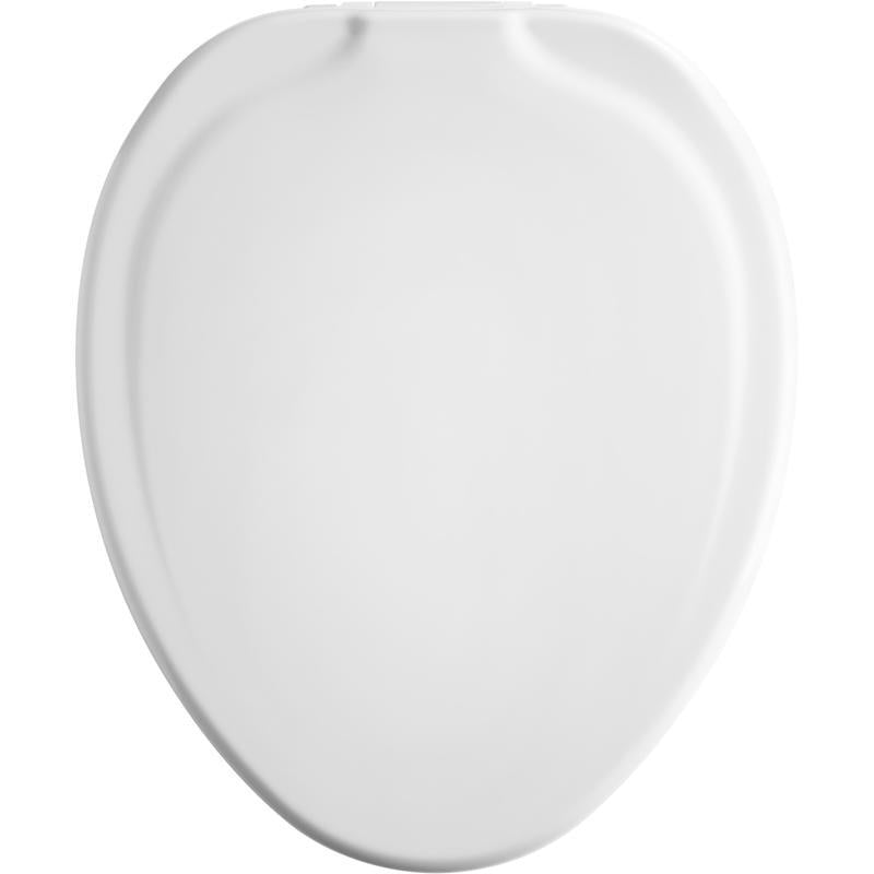 Bemis Independence Asurance Elongated White Plastic Toilet Seat