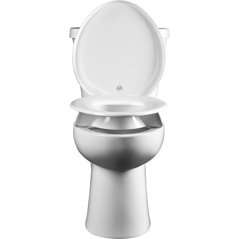 Bemis Independence Asurance Elongated White Plastic Toilet Seat