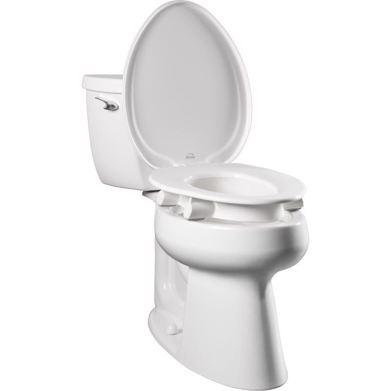 Bemis Independence Asurance Elongated White Plastic Toilet Seat