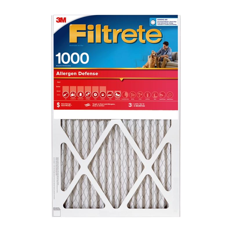 Filtrete 12 in. W X 36 in. H X 1 in. D 11 MERV Pleated Allergen Air Filter 1 pk