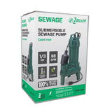 Zoeller 1/3 HP 5280 gph Cast Iron Tethered Float Switch Sewage Pump