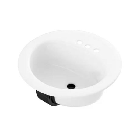 SINK LAV19"RND STL WHITE
