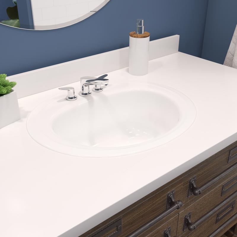 Bootz Azalea Enameled Steel Bathroom Sink 20 in. W X 6.5 in. D White