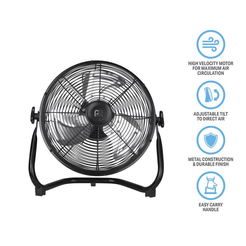 Perfect Aire 15.75 in. H X 12 in. D 3 speed High Velocity Floor Fan