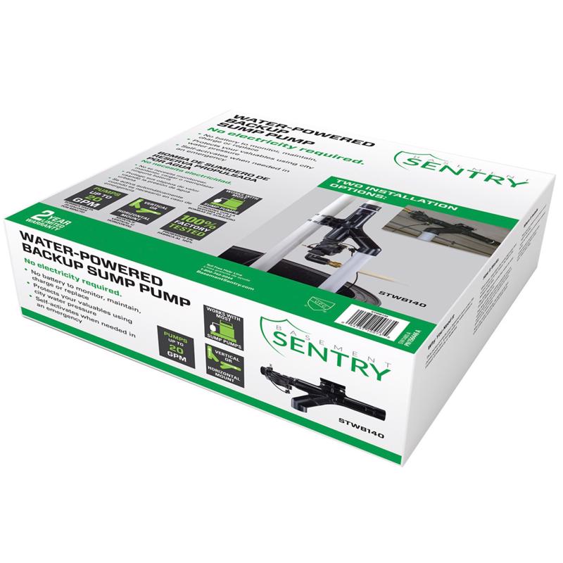 Basement Sentry 1200 gph Thermoplastic Diaphragm Switch AC Submersible Backup Sump Pump