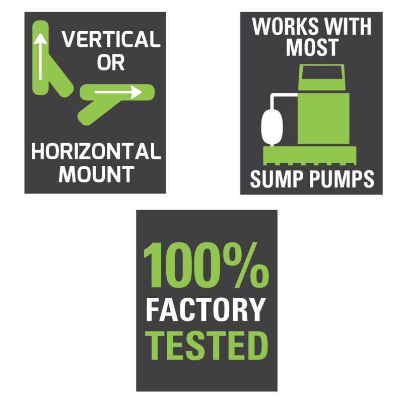 Basement Sentry 1200 gph Thermoplastic Diaphragm Switch AC Submersible Backup Sump Pump