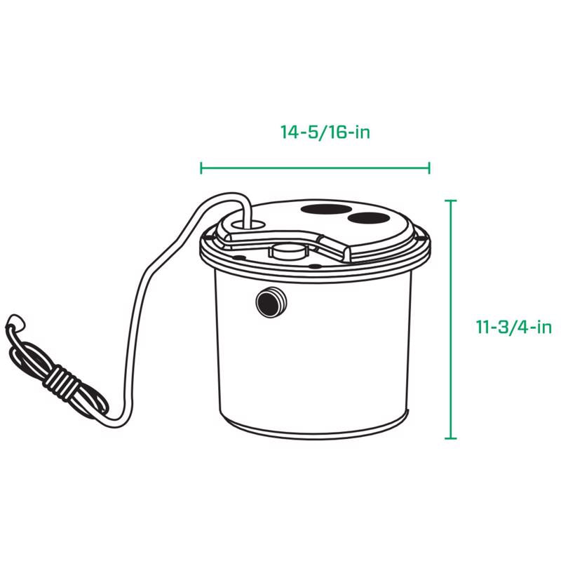 Zoeller 1/3 HP 2580 gph Thermoplastic Vertical Float Switch Bottom AC Sink Pump System