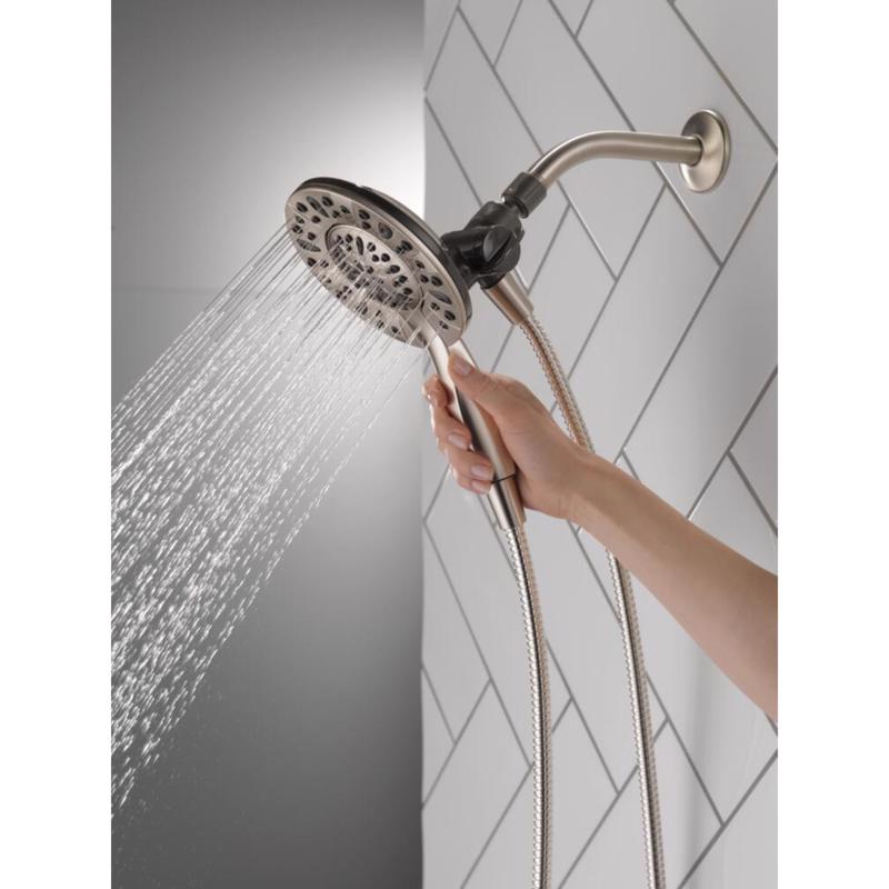Delta Satin Nickel Stainless Steel 4 settings Showerhead Combo 1.75 gpm