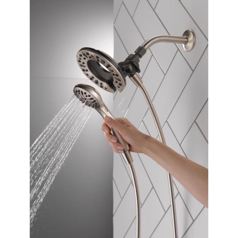 Delta Satin Nickel Stainless Steel 4 settings Showerhead Combo 1.75 gpm