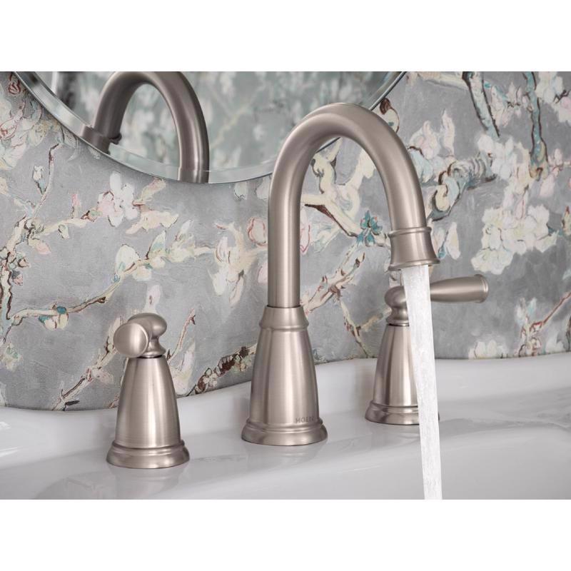 Moen Banbury Brushed Nickel Two-Handle Bathroom Sink Faucet 8 in.