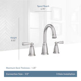 Moen Banbury Brushed Nickel Two-Handle Bathroom Sink Faucet 8 in.