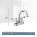 Moen Banbury Brushed Nickel Centerset Bathroom Sink Faucet 4 in.