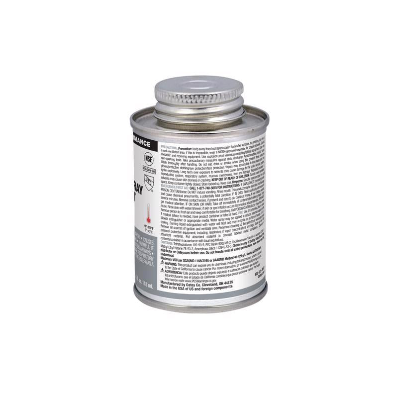 Oatey Gray Cement For PVC 4 oz