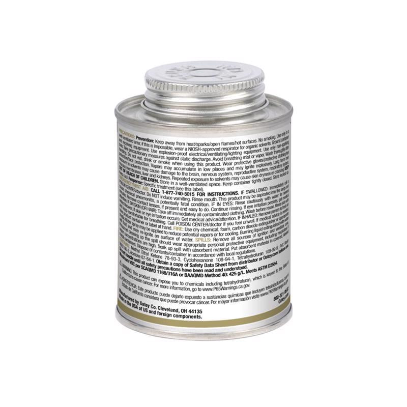 Oatey Clear Cement For PVC 8 oz
